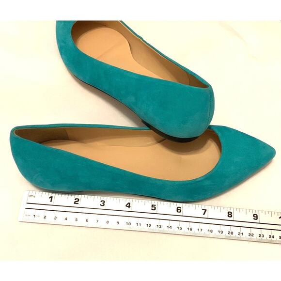 Talbots Womens Green Suede 6.5 Ballet Flats Pointed Toe NWOT  Genuine Leather - Picture 7 of 12